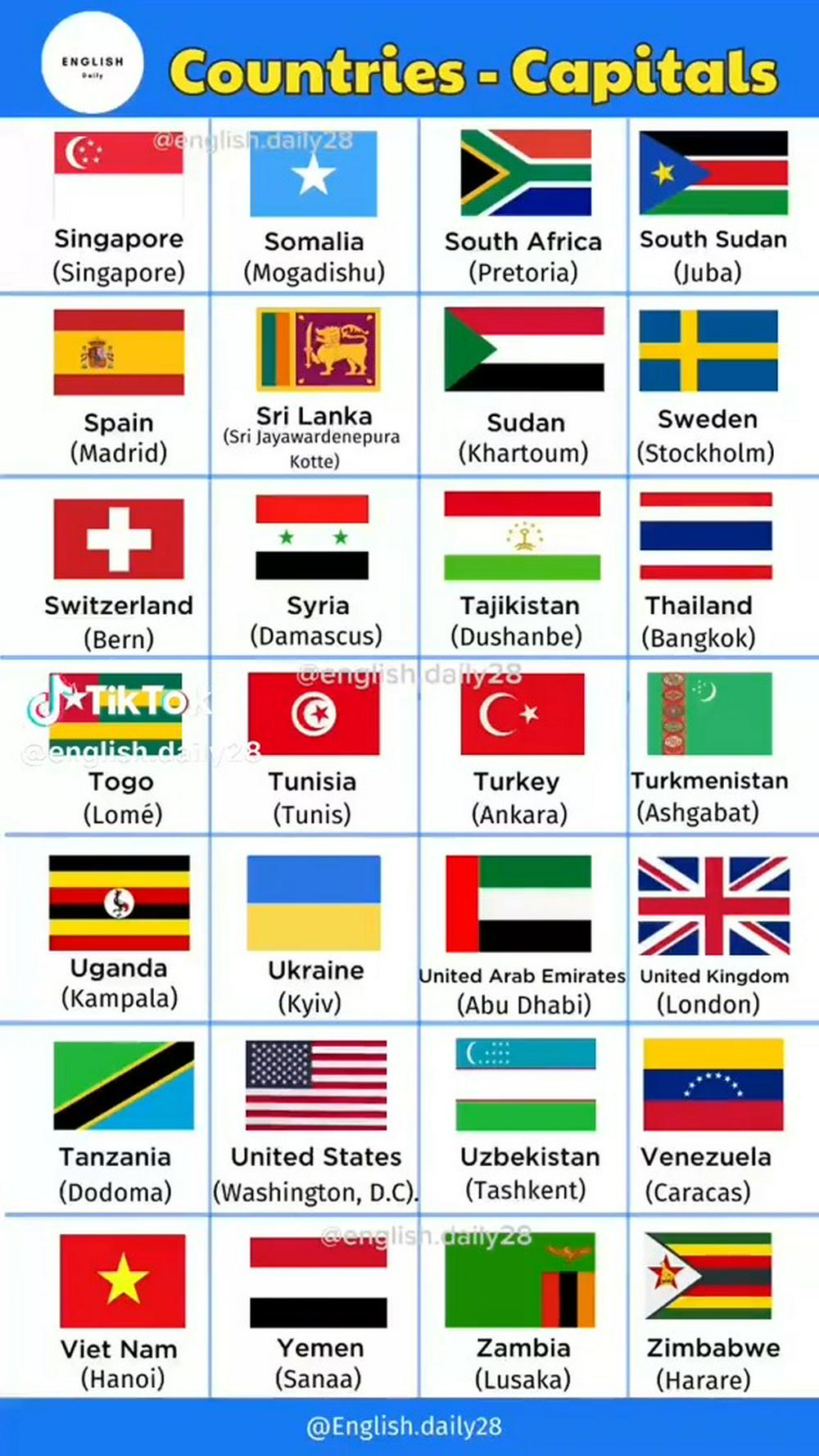 هم پایتخت کشورها را یاد میگیریم هم با پرچمشون آشنا میشیم